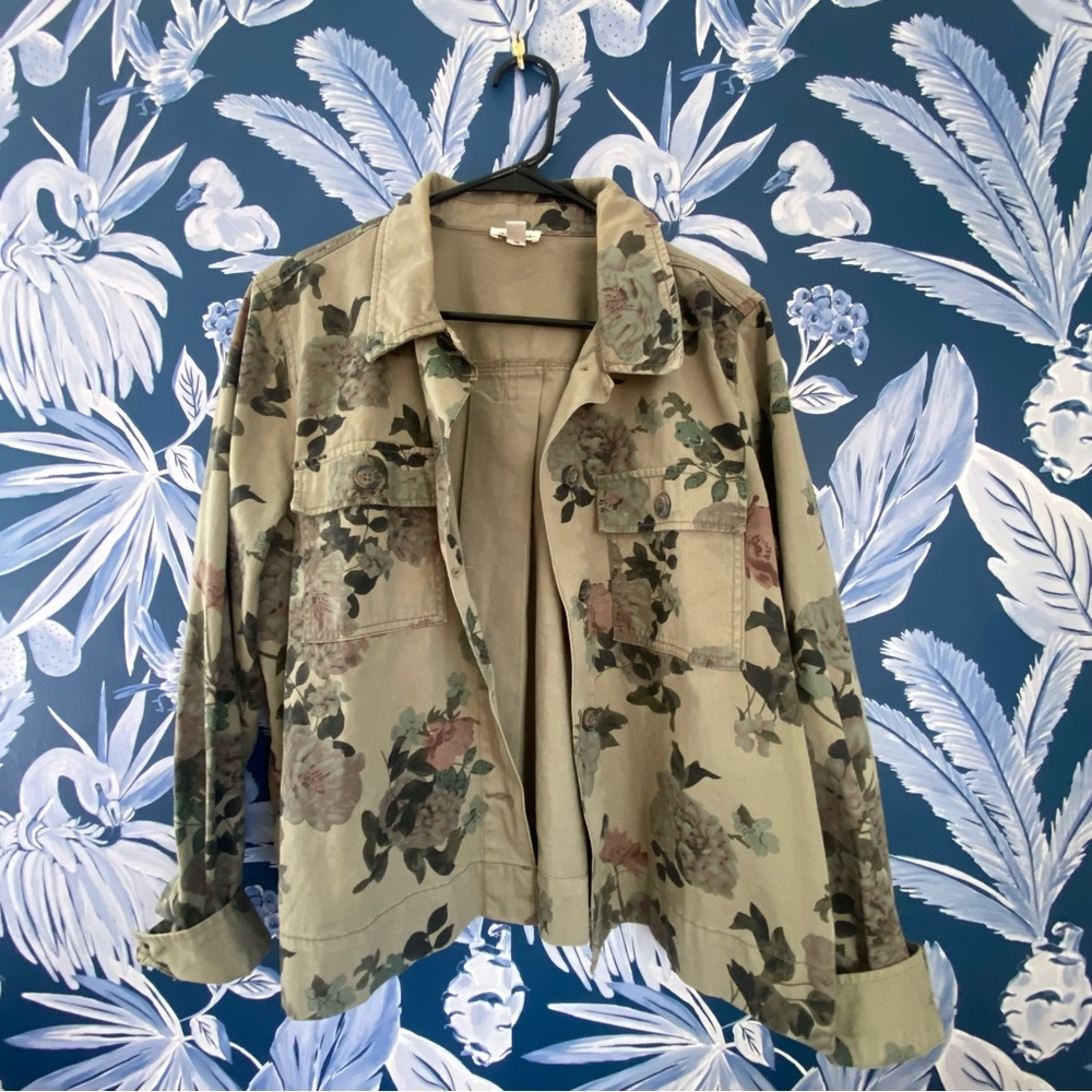 Westport Floral Utility Jacket - Green and Pink